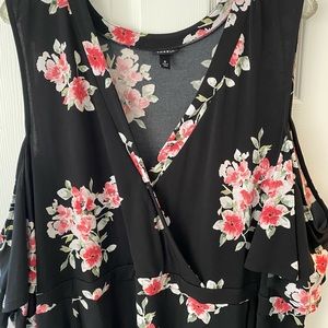 Black Floral cold shoulder dress